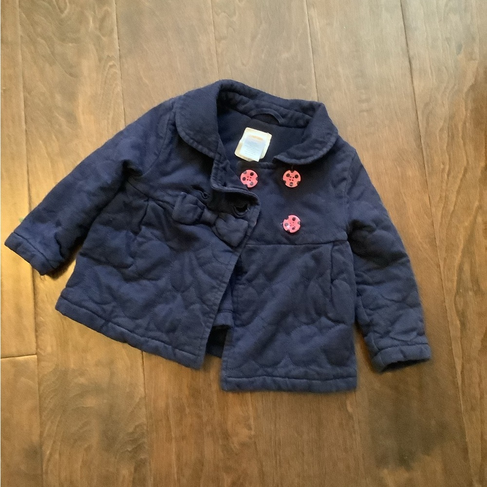 Gymboree Navy Peacoat Quilted Collar Long Sleeve 12-24 Months